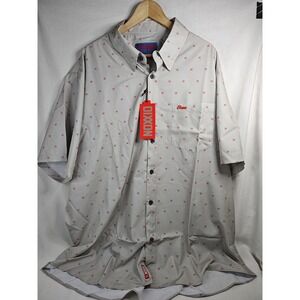 Dixxon Flannel‎ Co The Finney Short Sleeve Party Shirt Mens 3XL Gray Red Wrench